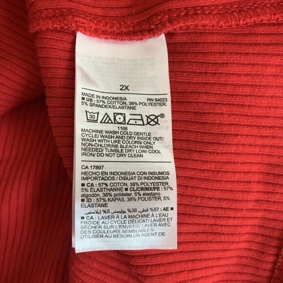 Old Navy Womens Plus Size 2X Red Ribbed Cowl Neck Pullover Sweater - Picture 5 of 6